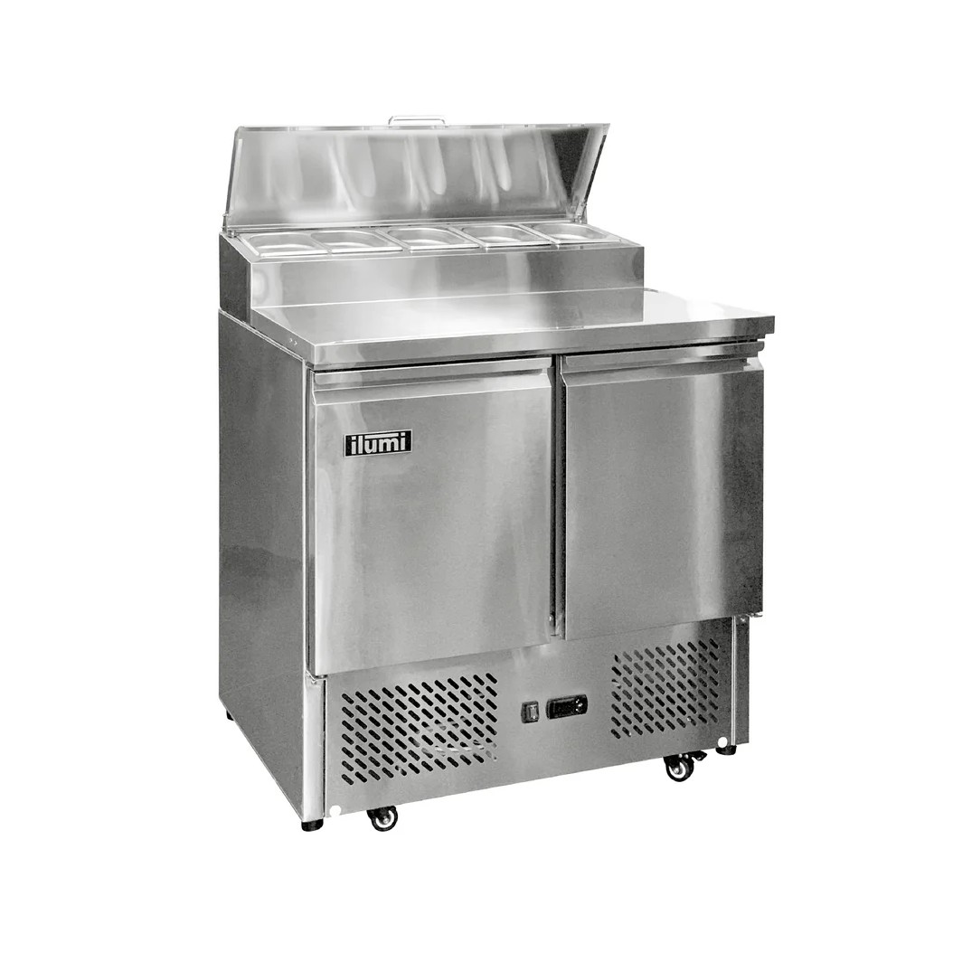 Mesa refrigerada de dos puertas con ensaladera SLD-2TS